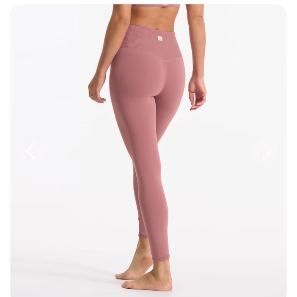 Vuori rib studio Leggings size Medium women’s pink sports wear - Picture 2 of 12